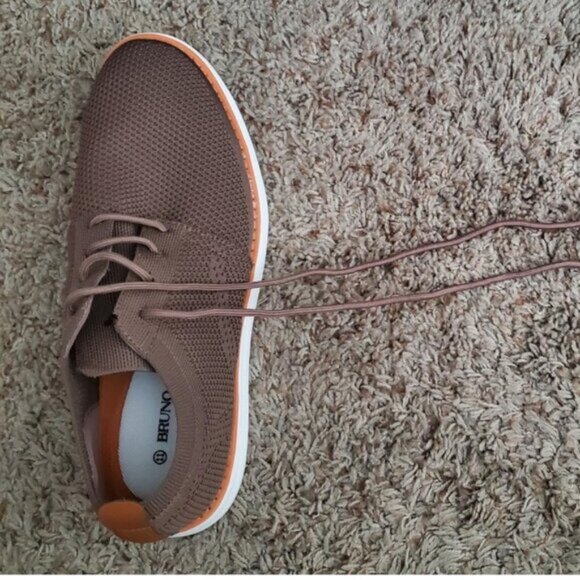 🆕Bruno Marc Men Light/Brown Knit Flex Mesh Oxfords Lace-Up Lightweight Sneakers - Picture 4 of 12
